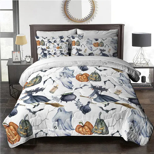 Bedding With Comforter Sheet Sham - 1 Comforter, 2 Pillow Shams, 1 Flat Sheet, 1 Fitted Sheet, 1 Cushion Cover, 2 Pillowcases All Season