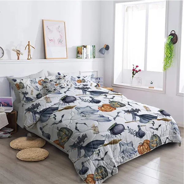Bedding With Comforter Sheet Sham - 1 Comforter, 2 Pillow Shams, 1 Flat Sheet, 1 Fitted Sheet, 1 Cushion Cover, 2 Pillowcases All Season