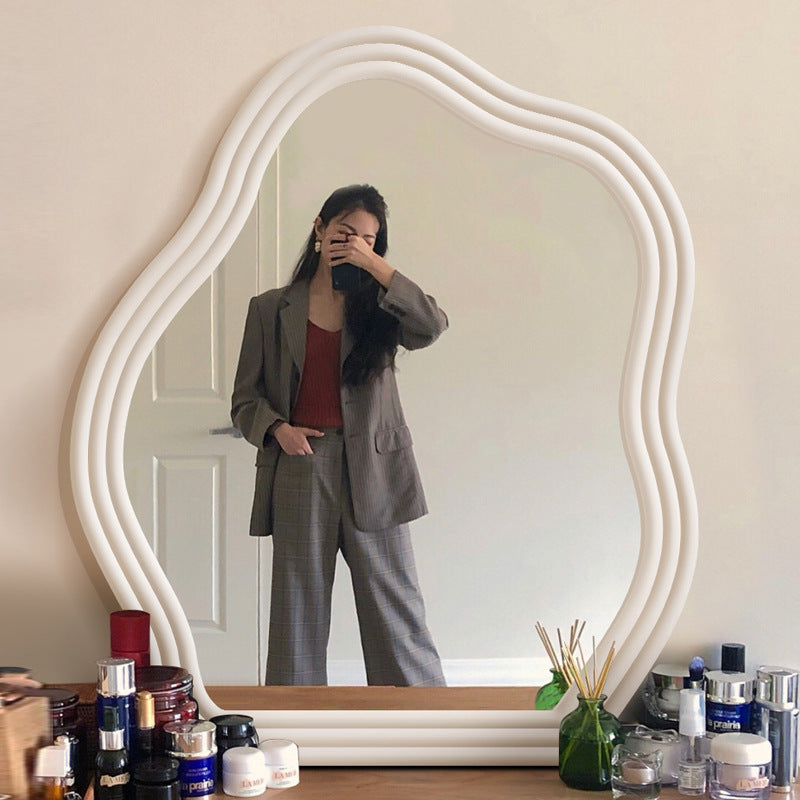 Makeup Mirror Wavy Shaped Hanging Wall Vanity Mirro