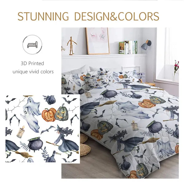 Bedding With Comforter Sheet Sham - 1 Comforter, 2 Pillow Shams, 1 Flat Sheet, 1 Fitted Sheet, 1 Cushion Cover, 2 Pillowcases All Season